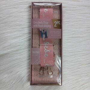 Bebe Crossbody Strap With Phone Adapter - Adjustable Strap Pink Length 31" - 55"